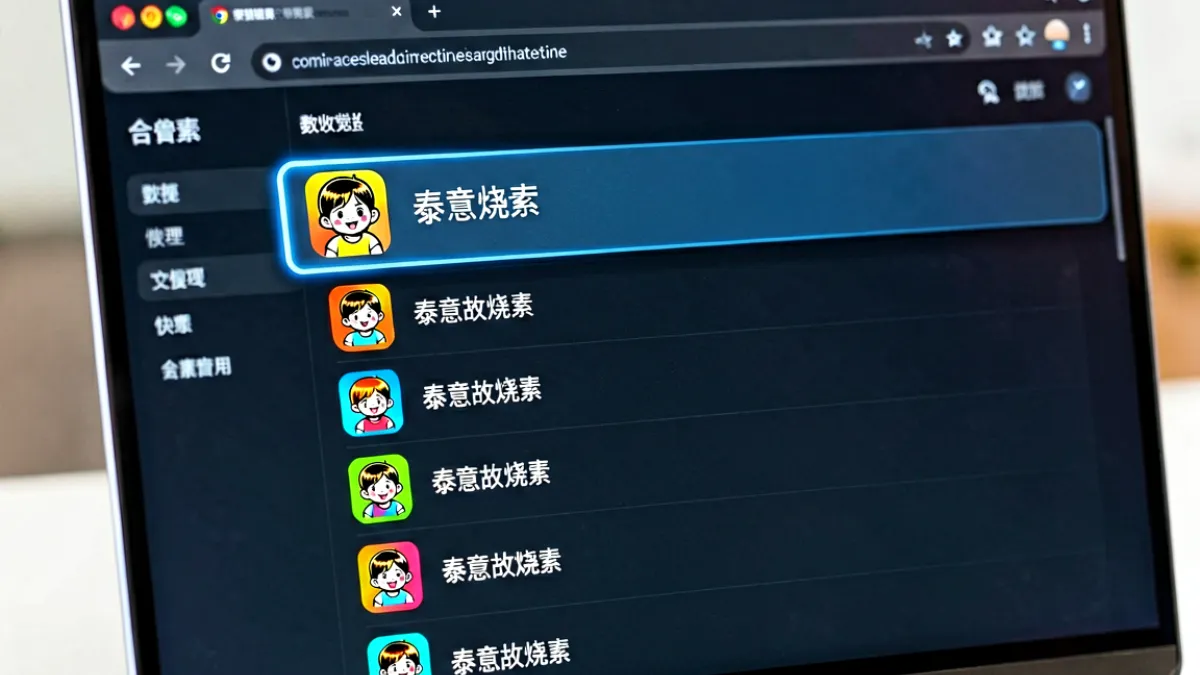 电脑浏览器收藏夹界面显示已保存的禁漫天堂书签标签，旁边还列有其它几个常用漫画站点，页面背景为深色模式